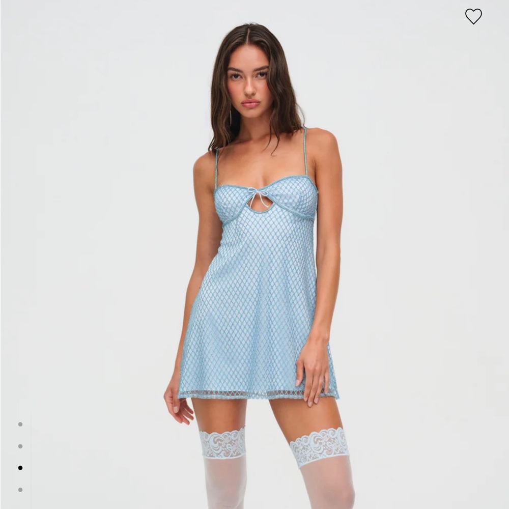 for love and lemon blue glitter sparkle slip dress size xxs
